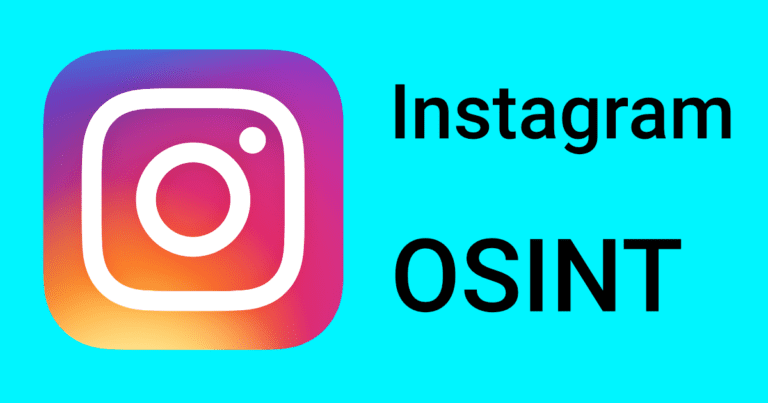Teal background with text that says Instagram OSINT and has the Instagram logo.